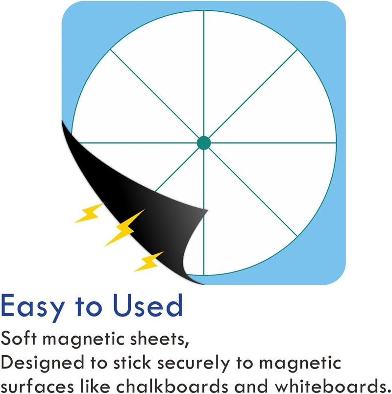 SUPXINJIA Magnetic Spinner for White Board School Dry Game Wheel Erase Magnetic 11.2in Dry Erase Spinning with Writing Film and Arrows for Classroom Math Manipulatives Supplies (8 grids) - Image 2